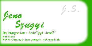 jeno szugyi business card